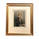 Swiss school 19th (1856): Portrait In Watercolor On Parchment Paper