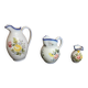 Paire de pichets + vase charolles faïence peinte vintage