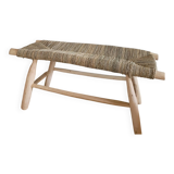 Eucalyptus wood bench and braided doum.