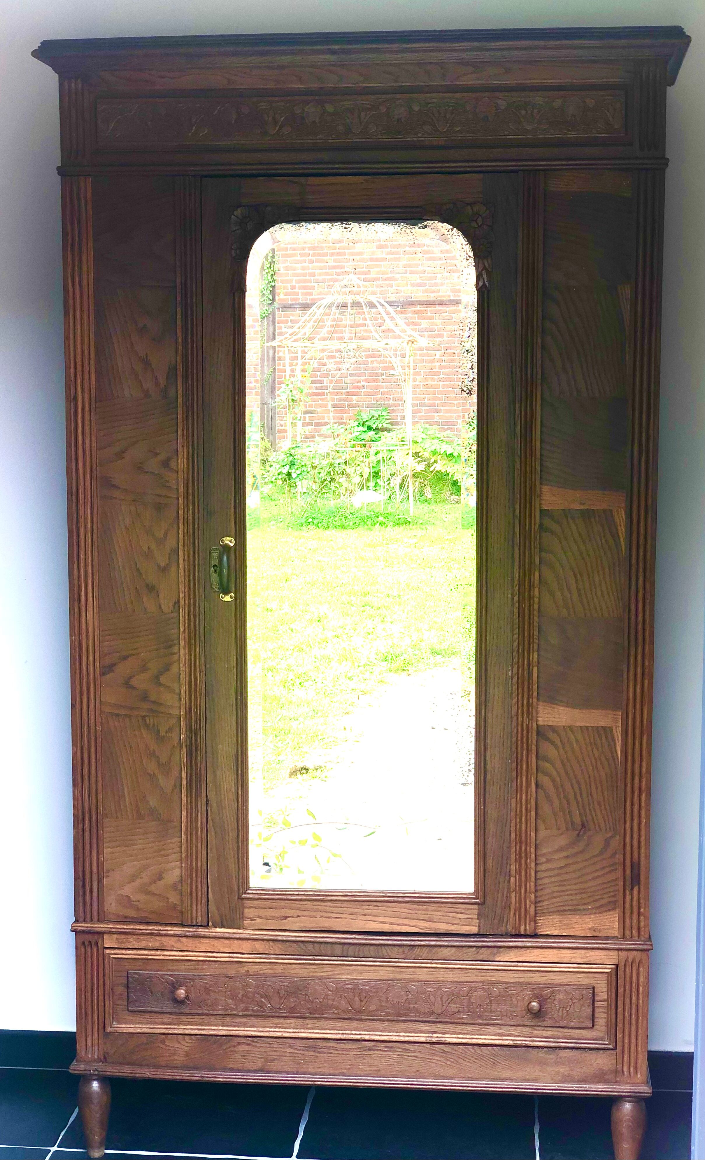 Antique wardrobe with mirror