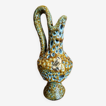 Vase aiguière en céramique de la poterie du Cyclope en émaux miel