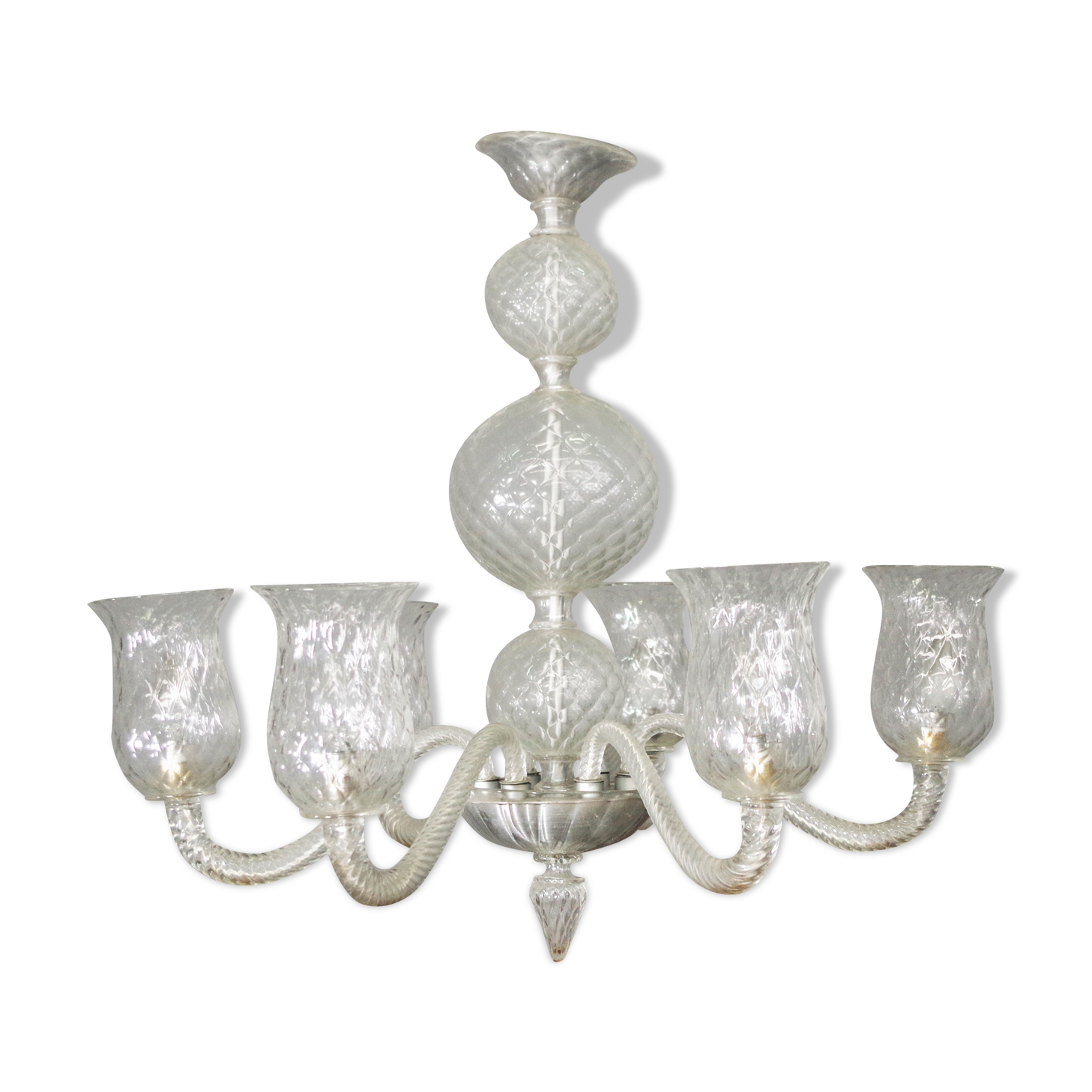 Venini ceiling lamp in Murano glass, 1950