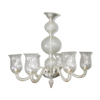 Venini ceiling lamp in Murano glass, 1950