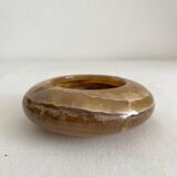 Vintage round alabaster or onyx ashtray