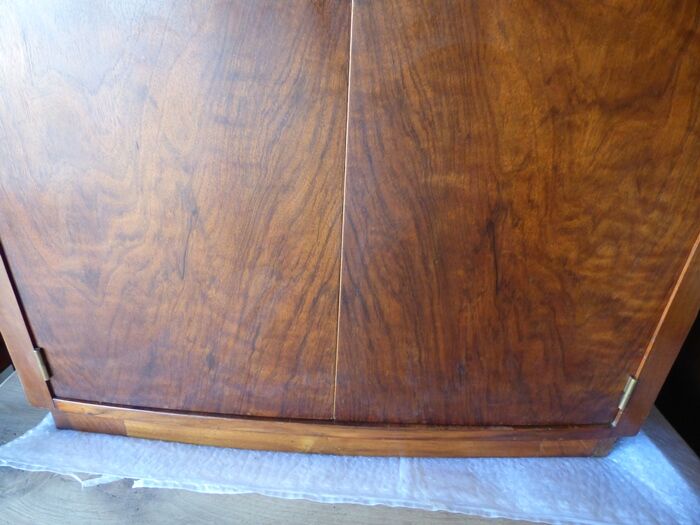 ART DECO sideboard curved walnut veneer around 1930 – Totally restored
