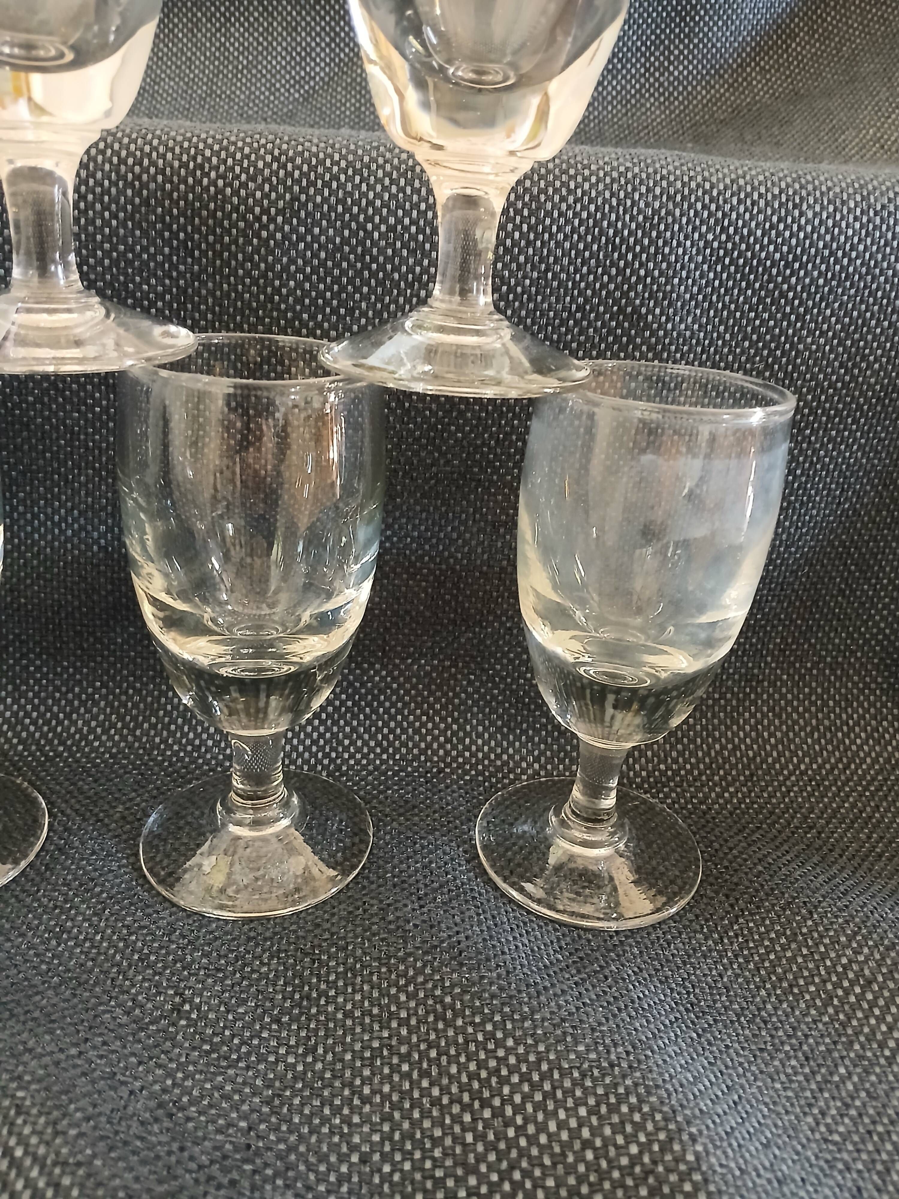 6 antique absinthe glasses