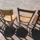 Lot de 6 chaises de bistrot dépareillées bois