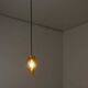 Yellow glass pendant lamp with bubbles