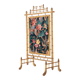 Decorative gilded wood fire screen faDecorative gilded wood fire screen bamboo and silk style 1960s