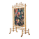 Decorative gilded wood fire screen faDecorative gilded wood fire screen bamboo and silk style 1960s