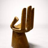 Sculptural wooden armchair – hand shape