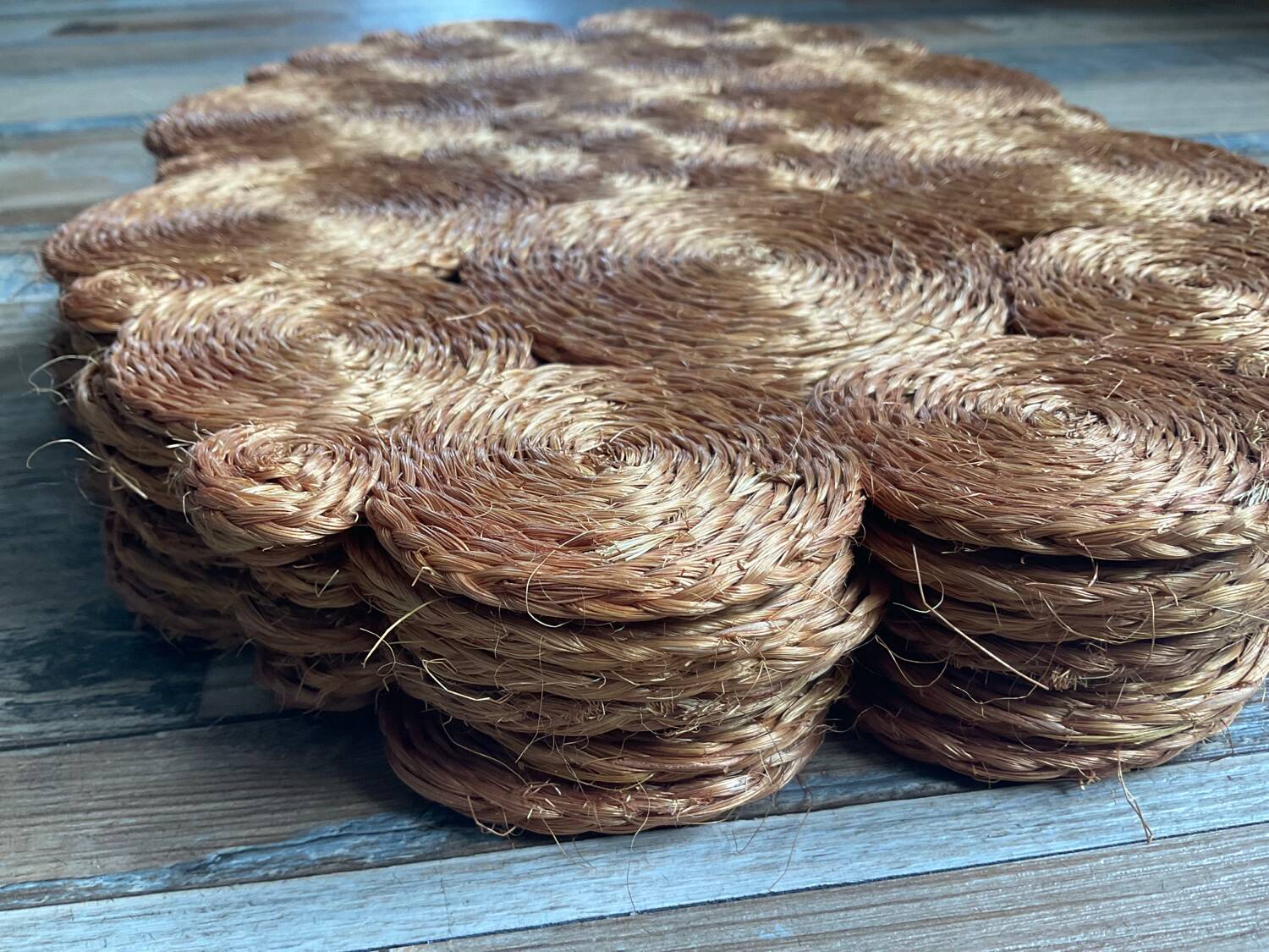 Series of 6 vintage woven placemats