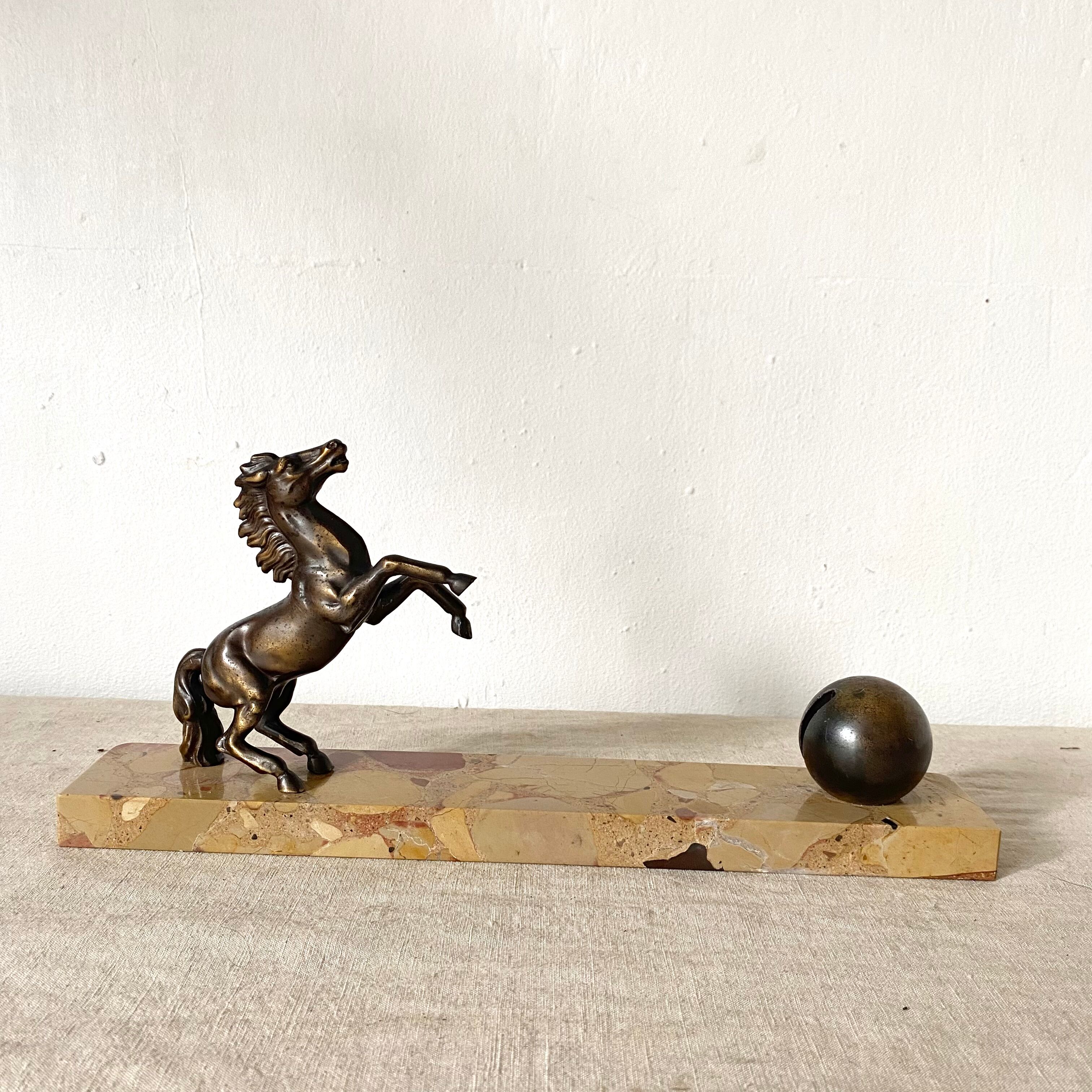 Marble bookend, horse décor