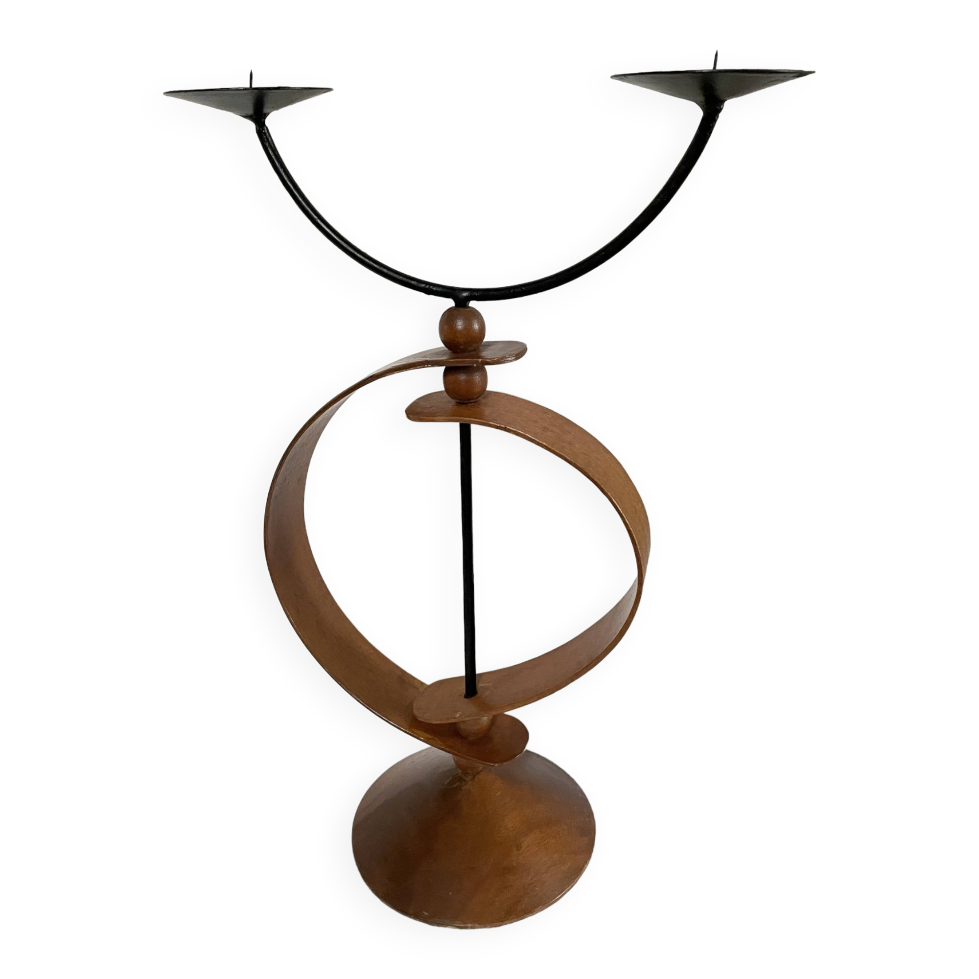 Danish teak candle holder