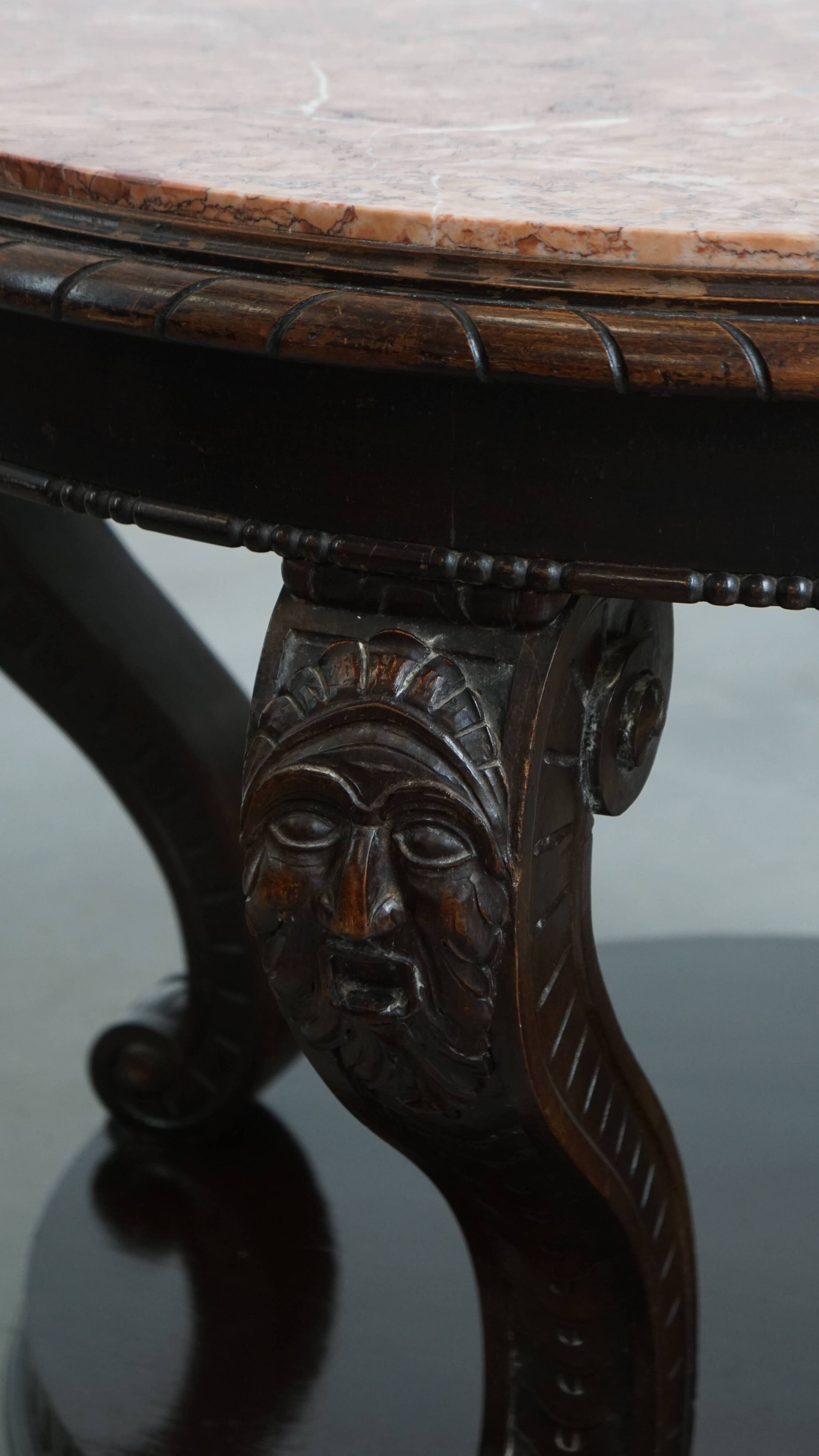 Antique French Side Table from the Early 1900s with a Marble Top