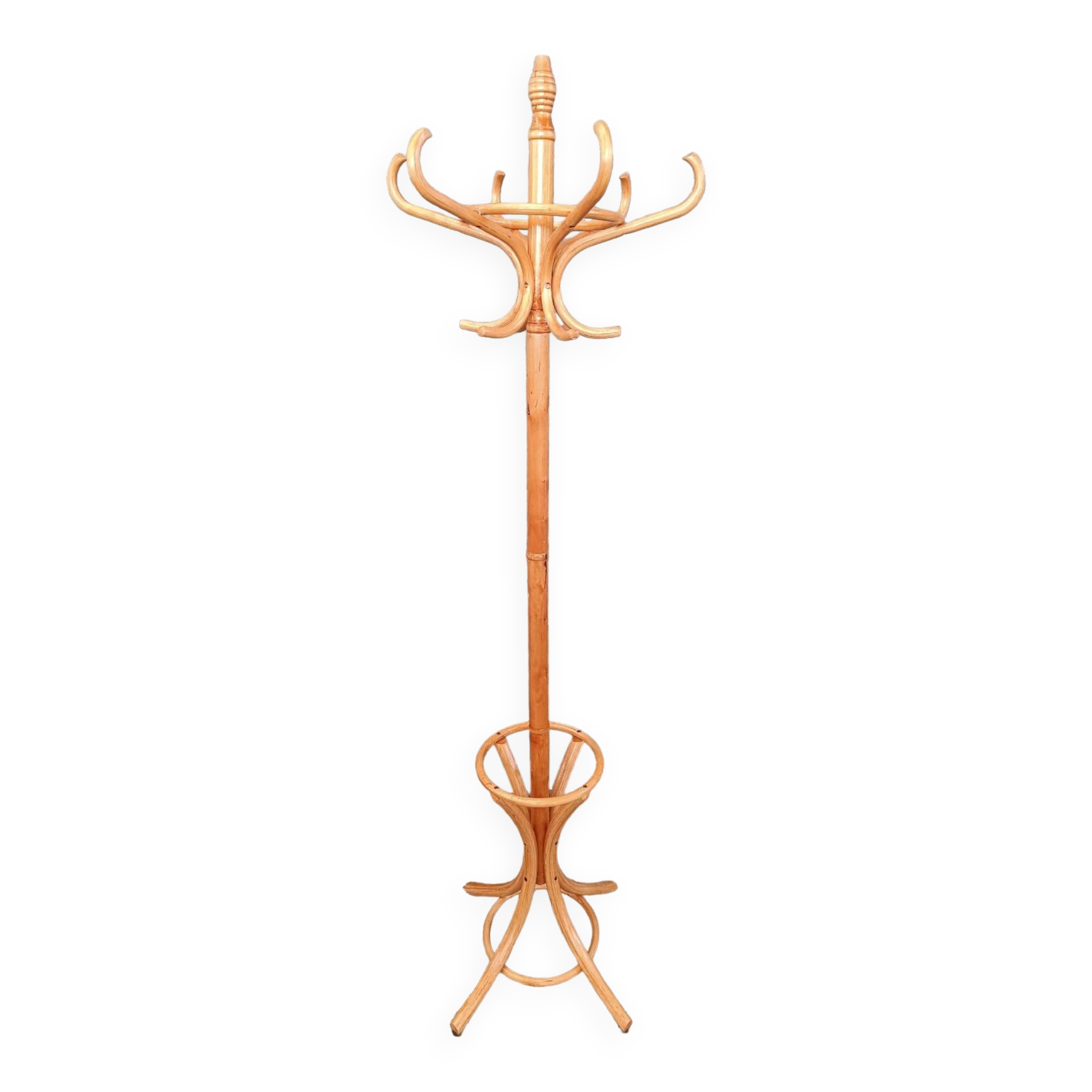 Parrot rattan coat rack