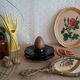 Set of 2 black octagonal egg cups