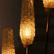 Vintage 3-light floor lamp, Arlus style, Art Deco spirit, 1950s.