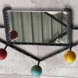 Vintage wall mirror coat rack