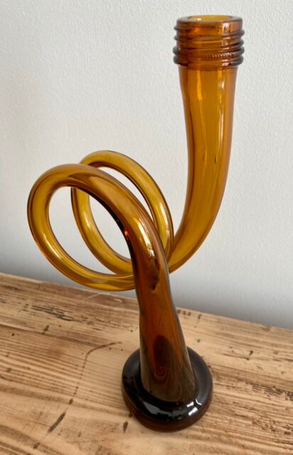 Amber glass vase