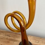 Amber glass vase