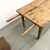 70s pine farmhouse table