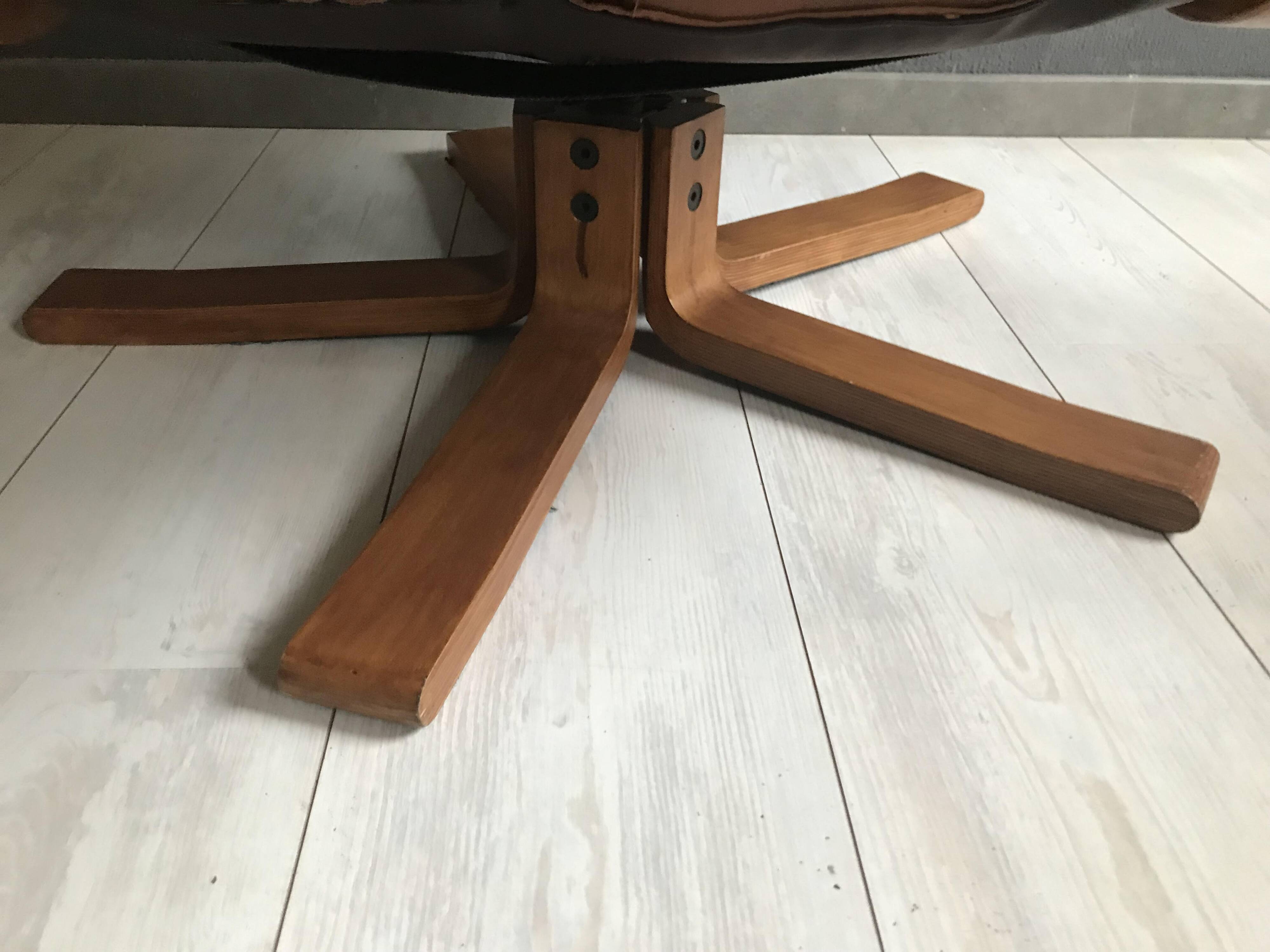 Fauteuil vintage en cuir danois des années 70