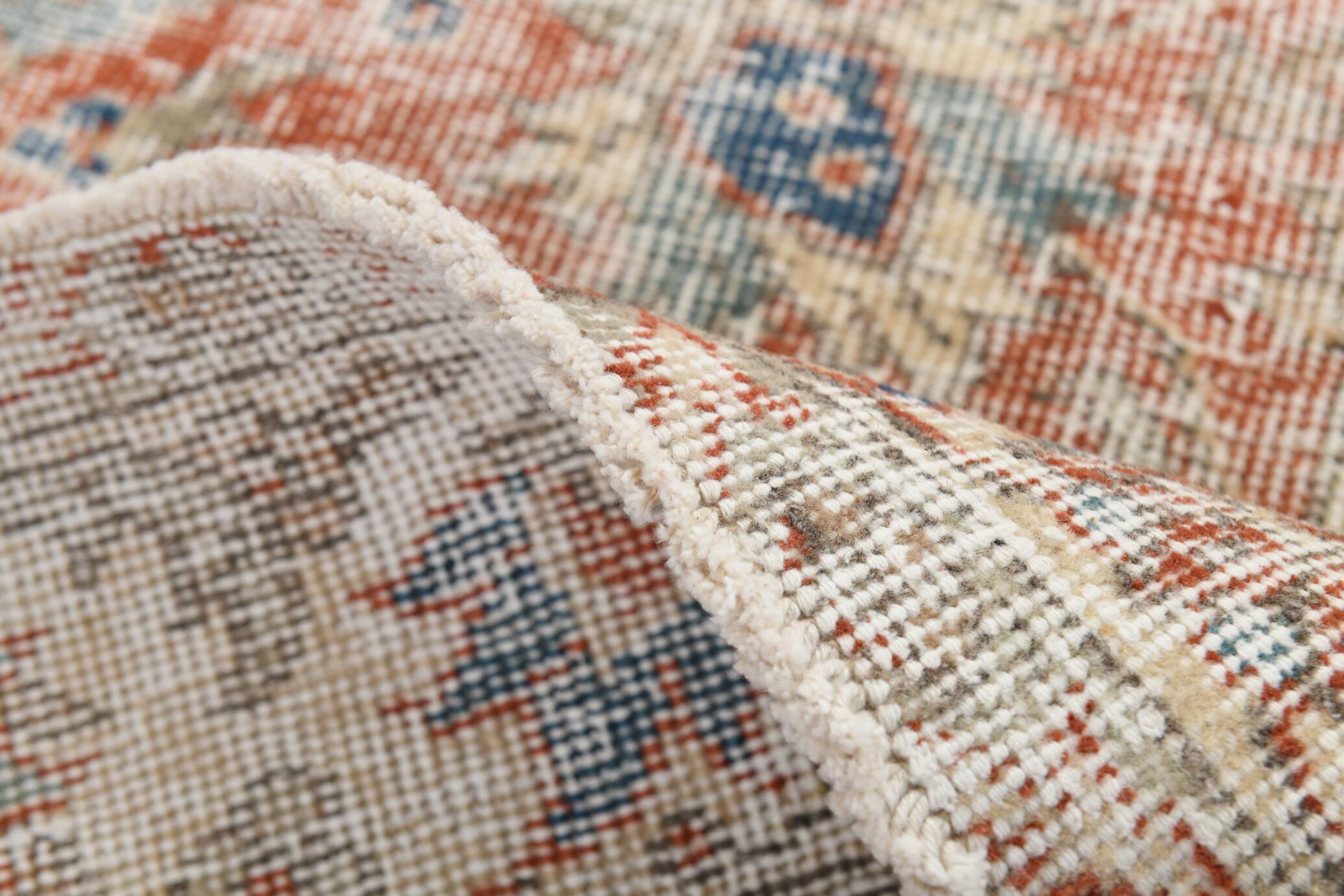 5x9 Pale Red & Blue Shabby Chic Vintage Turkish Rug, 151x259Cm SK5619