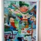 Abstract oil painting on canvas