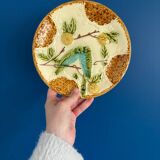 Set of 2 Salins Barbotine Plates - Vintage Parakeet Decor - service