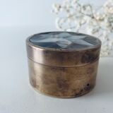 Vintage mother-of-pearl and brass box