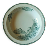 Round hollow dish Trianon green Saint Amand