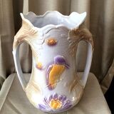 Slurry vase of salins les bains modele 7510 with a decor of kingfisher