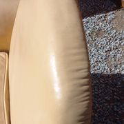 Pair of 1930s club armchairs in ivory leather.