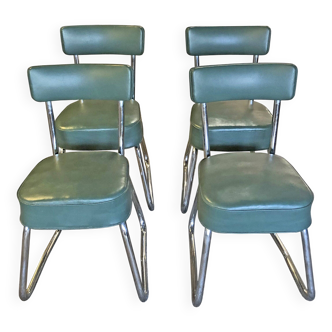 Set of 4 Ronéo Pullman chairs, Bauhaus 1950