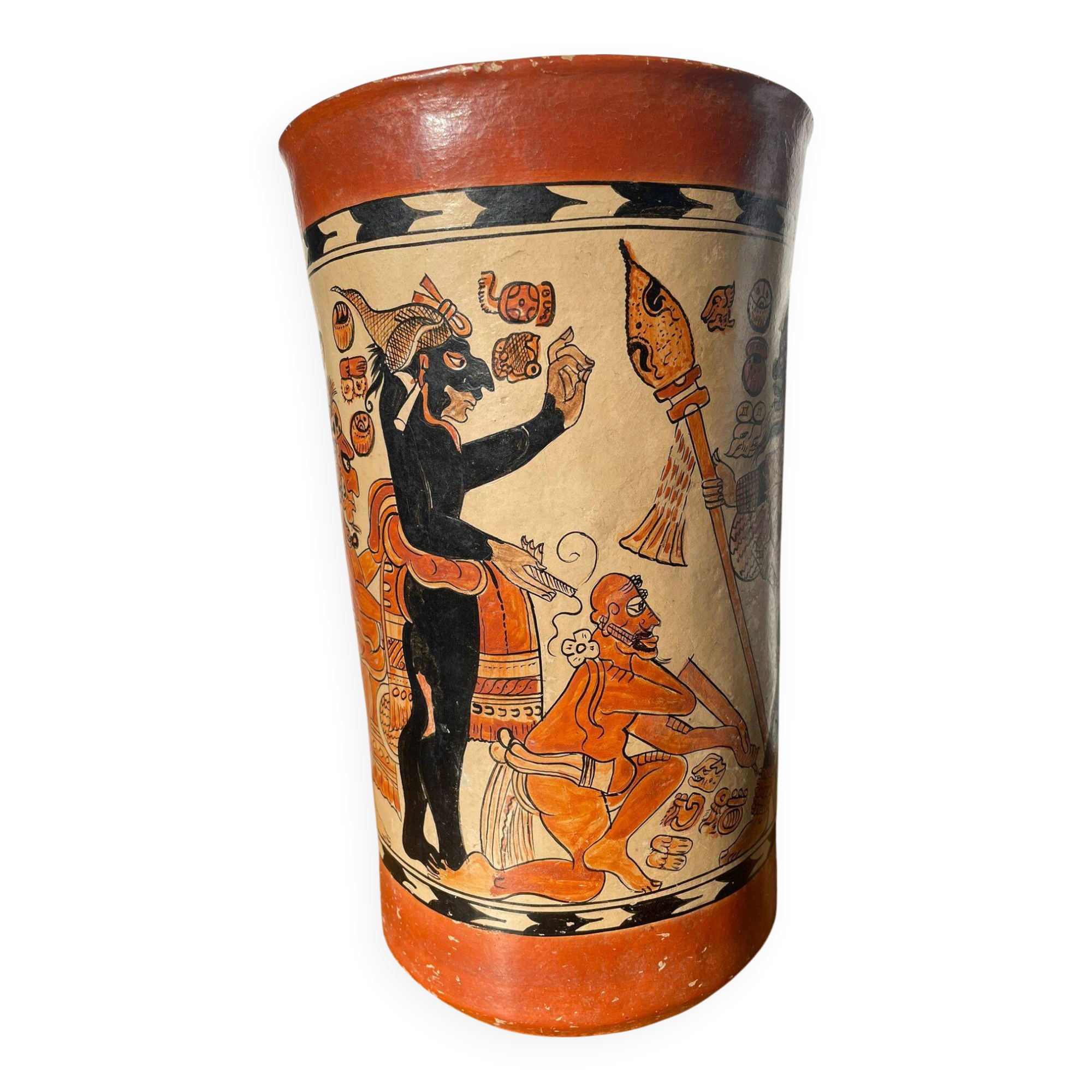 Handcrafted reproduction of Mayan vase / pottery