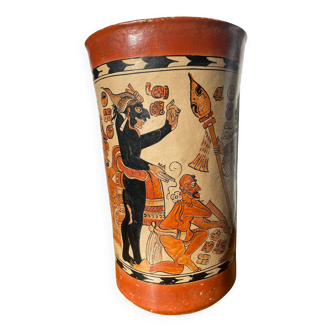 Handcrafted reproduction of Mayan vase / pottery