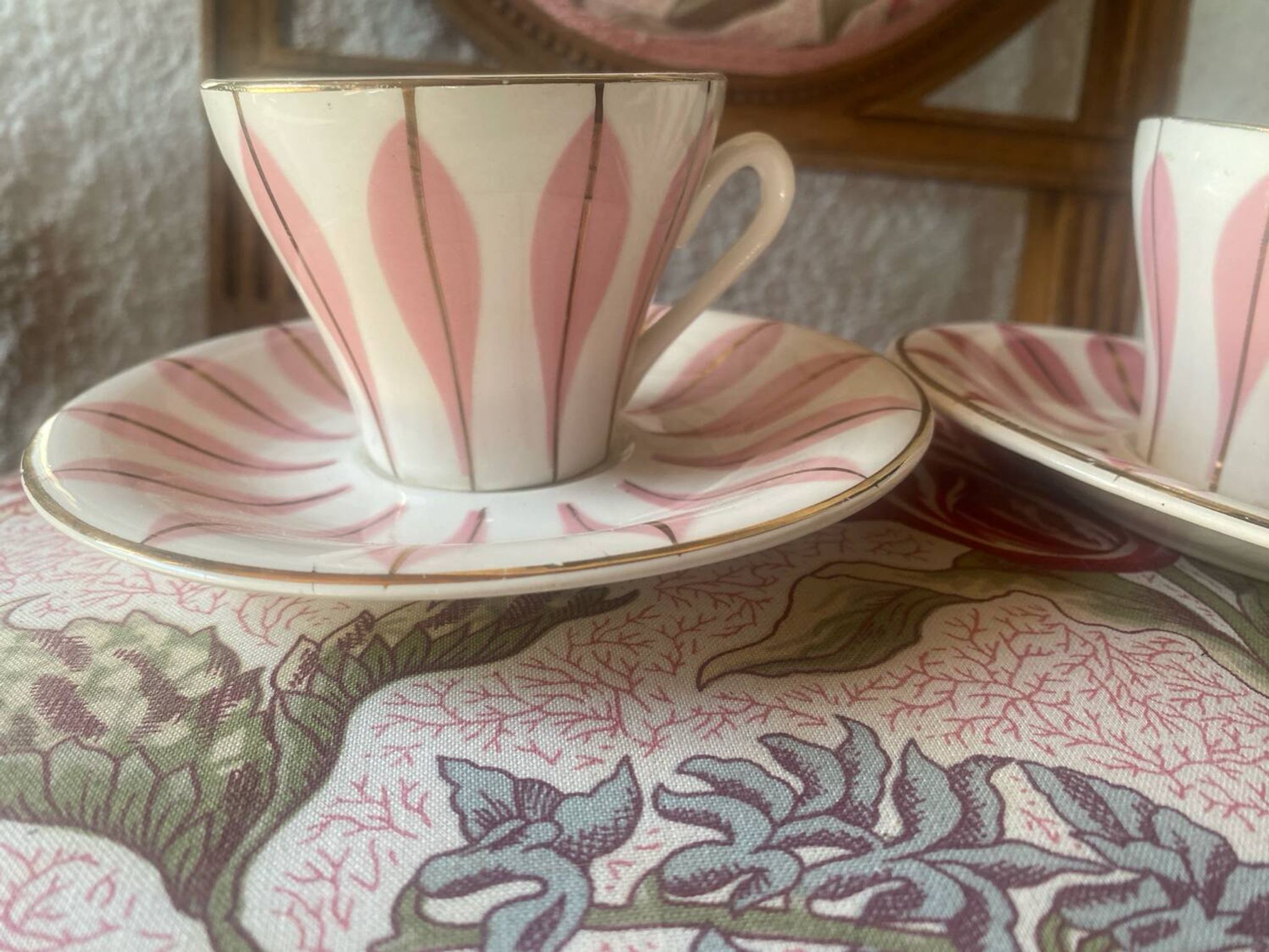 Set of 2 vintage Digoin coffee cups