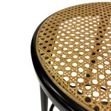Set of four vintage bar stool - webbing and wood, 1980s Italian design