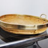 Panier en rotin et laiton, Italie, 1970
