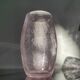 Artisanal vase in pink/transparent bubbled glass