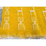 Tapis jaune et blanc fait main 72x128cm