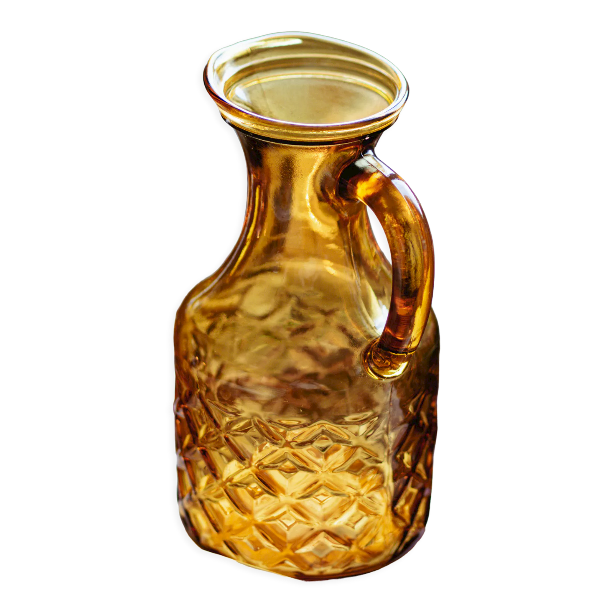 Amber glass pitcher