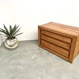 Commode en orme massif, Maison Regain, circa 1970