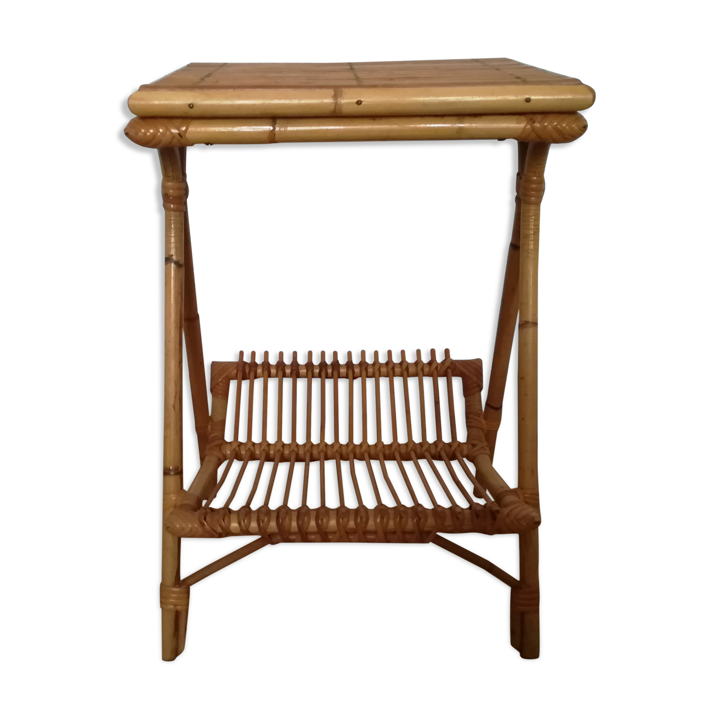 Rattan magazine holder