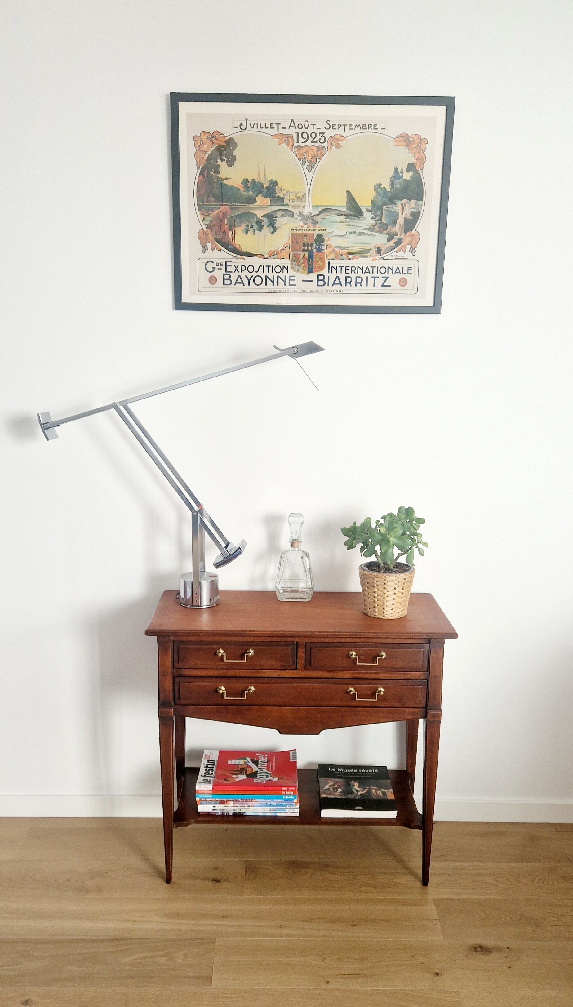 Console trolley style Directoire in mahogany