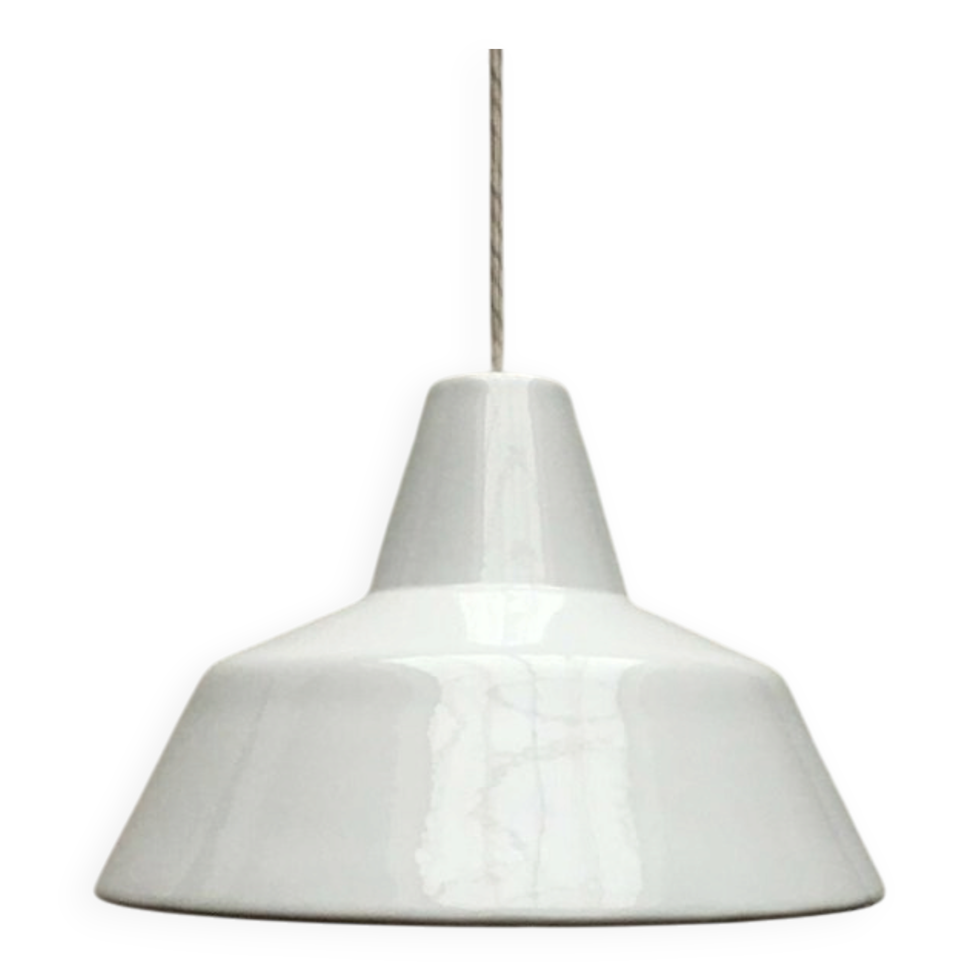 Danish enamel pendant lamp from the mid-century by Louis Poulsen, 1960s.