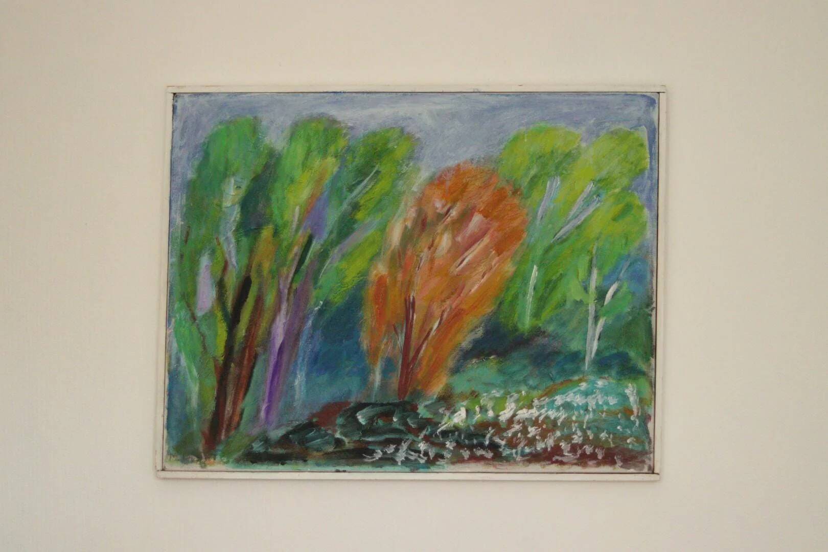 Huile sur toile suédoise "Arbres" par Hernek