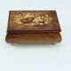 Vintage musical jewelry box in inlaid wood