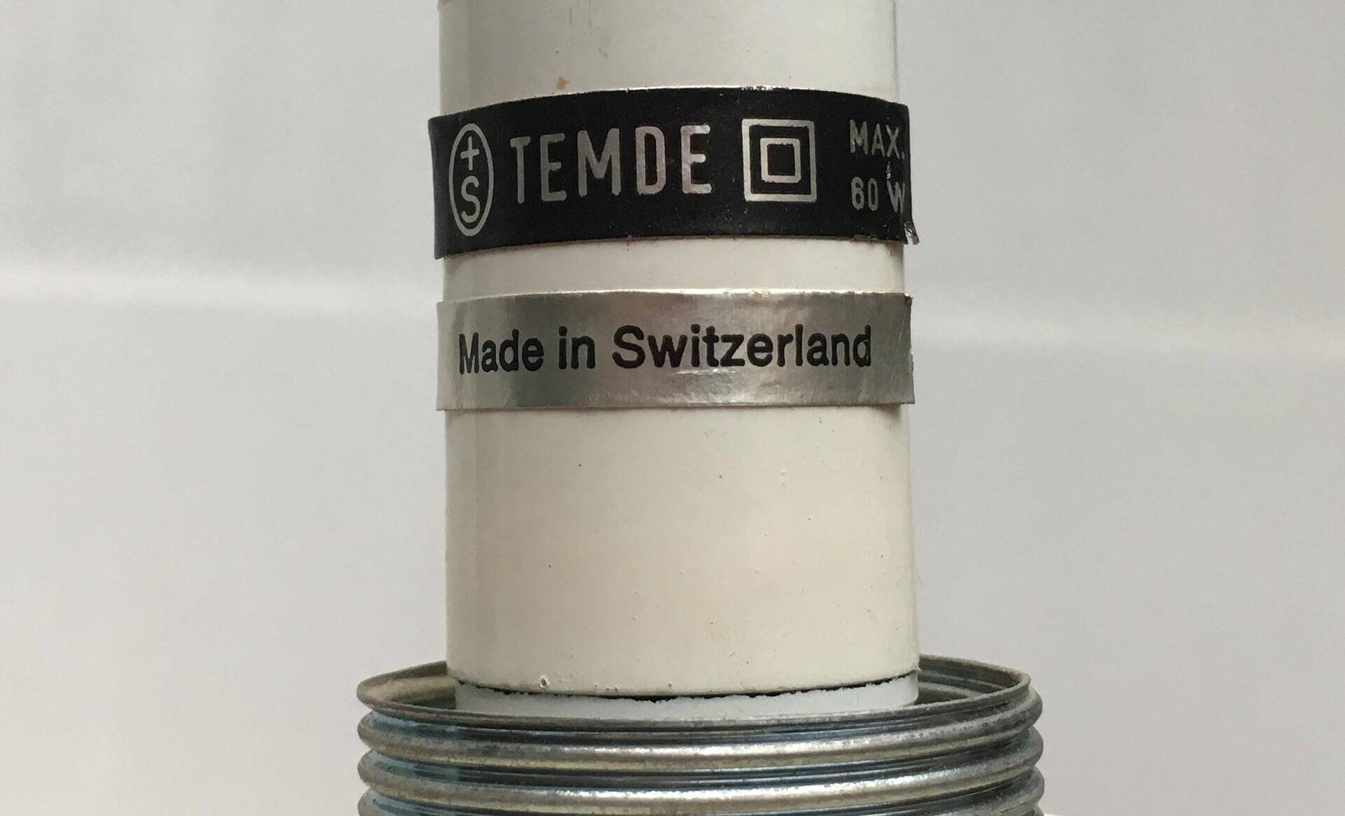 Lampe sur pied en verre et métal par E.R. Nele pour Temde, années 1960